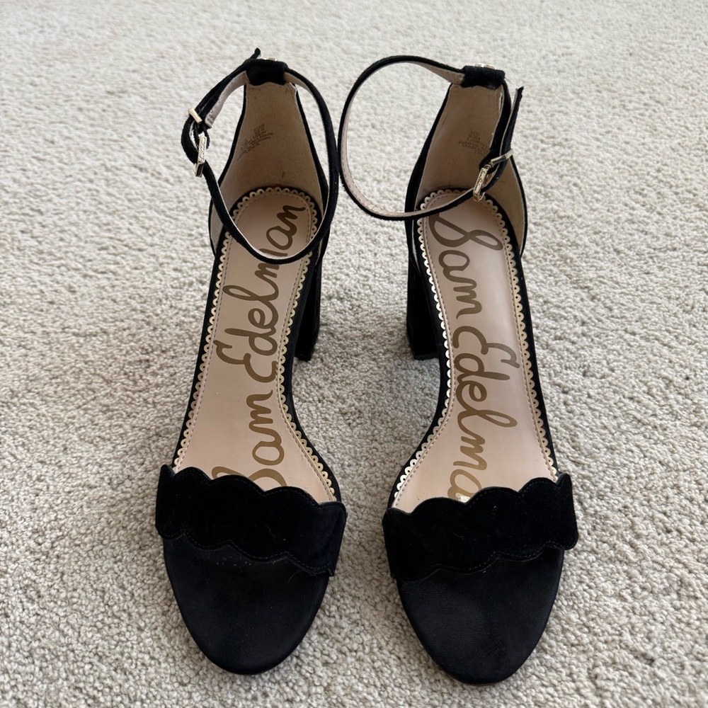 Sam Edelman Odila Black Suede Women's block Heeled Sandals